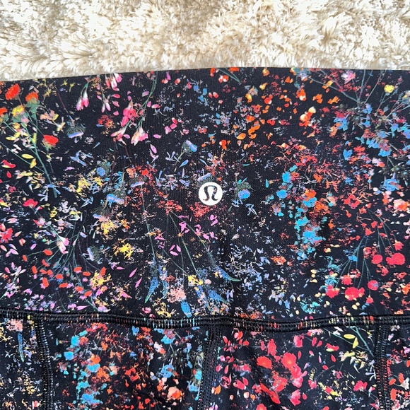 Lululemon Floral Wunder Under Crop II Special Edition Scallop Leggings Size 8 - Picture 14 of 16